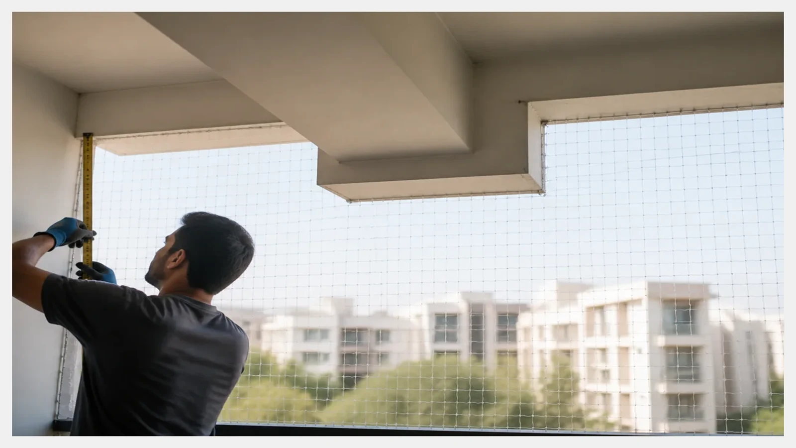 Terrace parapet and net edge detail