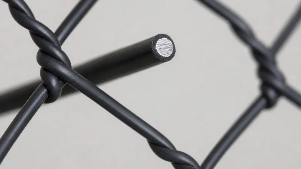 Close view of the wire-reinforced mesh construction used for receiving verification