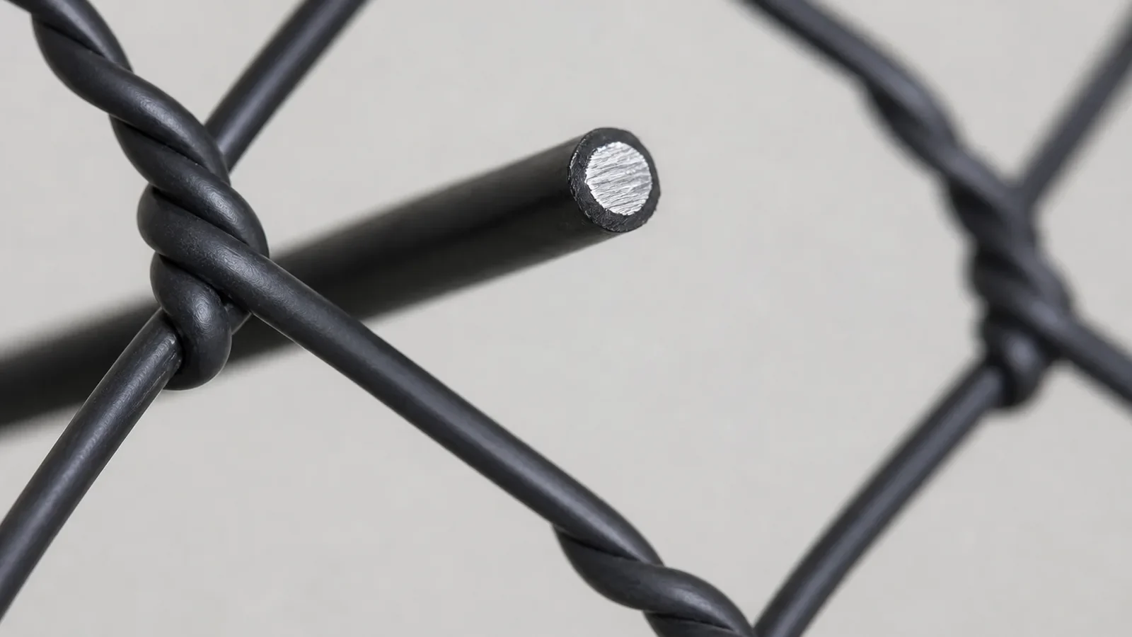 Close view of the wire-reinforced mesh construction used for receiving verification