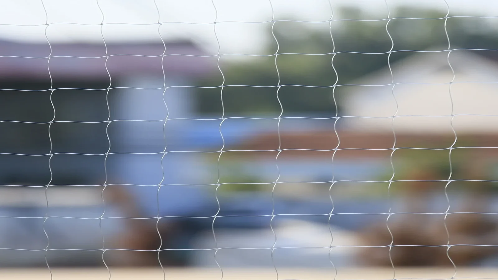Transparent monofilament cat-net mesh detail