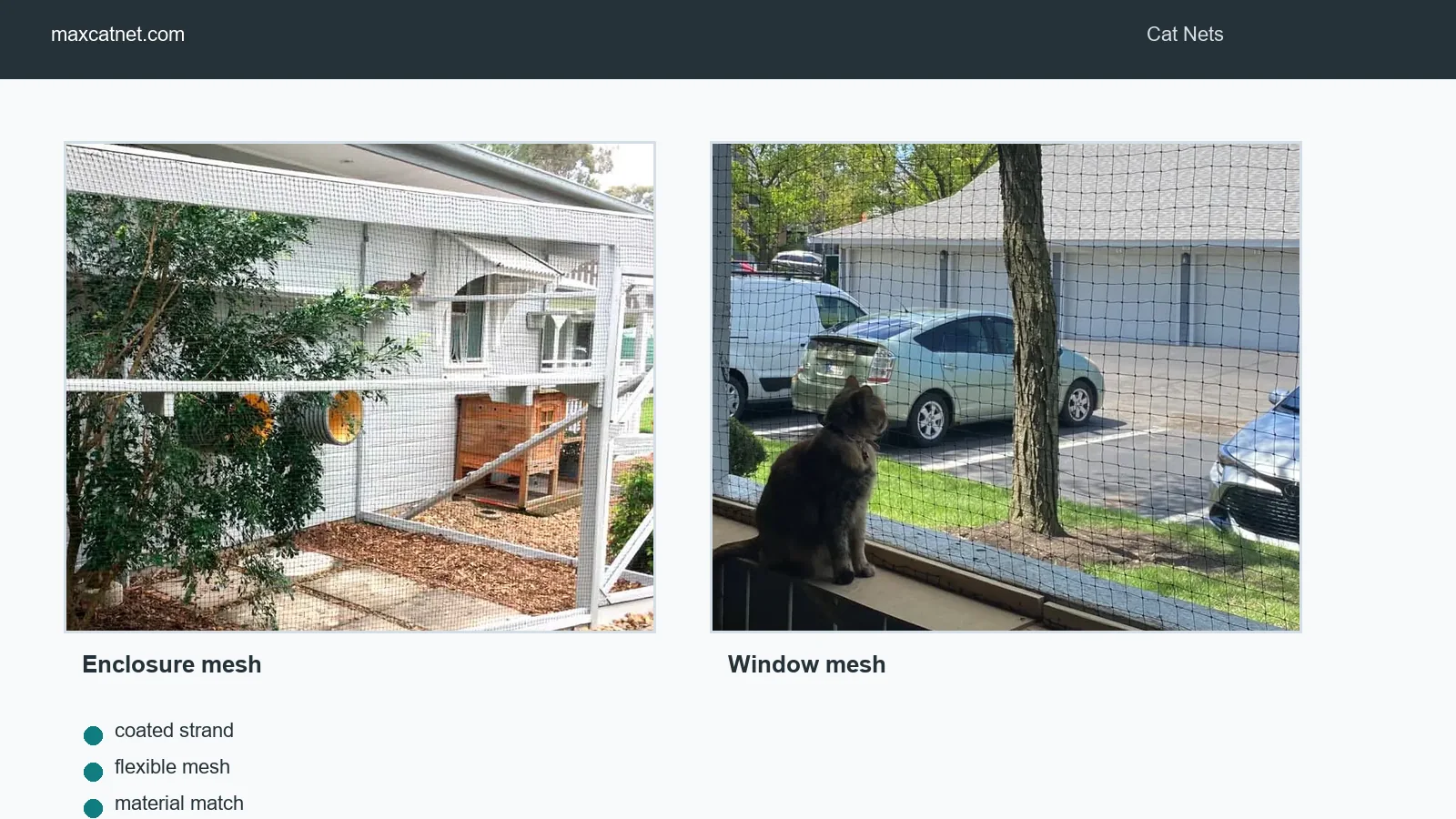 Wire-reinforced cat net material choice for buyers